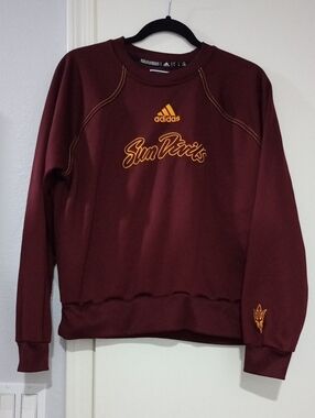adidas Men's Maroon Crewneck with Gold Script